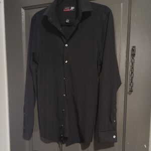 JM Collection Black Long Sleeve Button-Down Shirt